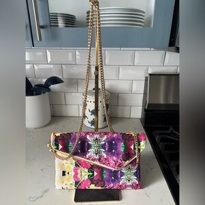 Henri Bendel West 57th Street Floral Clutch/Crossbody/Shoulder Bag. EUC.